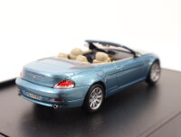 Kyosho Modellauto PKW BMW 6er Cabrio E63 Atlantikblau in Klappbox / 1:43