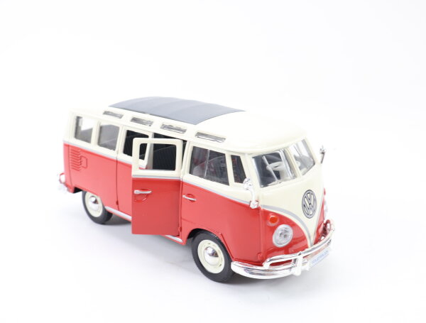Maisto Modellauto PKW Volkswagen Van Samba / Metall 1:25
