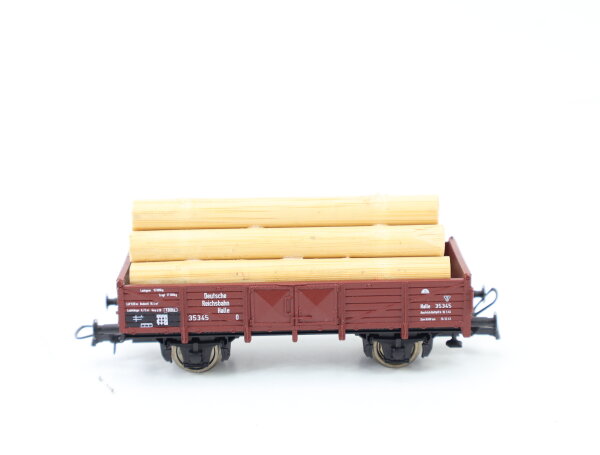 Roco H0 offener Güterwagen mit Holzladung 35345 Halle DR / NEM