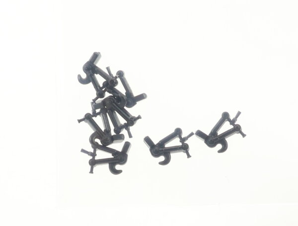 E1641 Fleischmann H0 194824 Ersatzteil 7x Kupplungshaken - schwarz