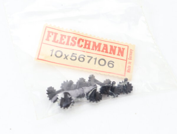 E1641 Fleischmann N 567106 Ersatzteil 10x Zahnrad Z=14 M0,4 - schwarz