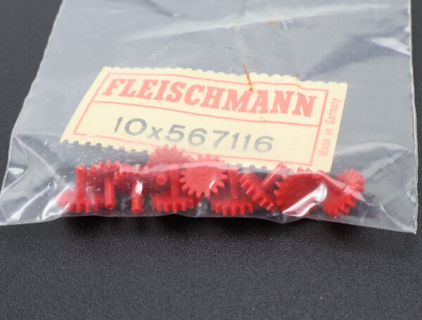 E1641 Fleischmann N 567116 Ersatzteil 10x ZAHNRAD Z!16 ROT BR 78