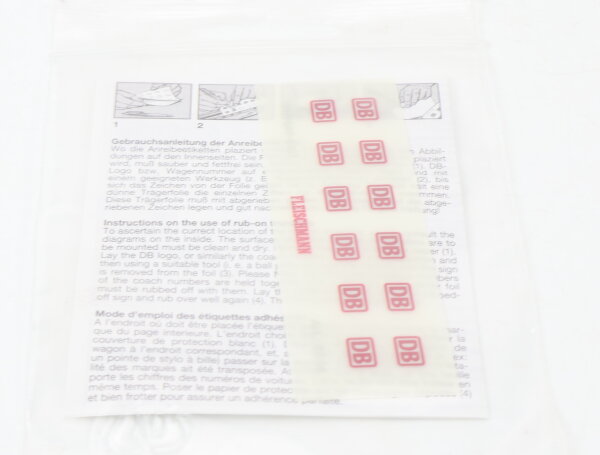 E1641 Fleischmann H0 6554 Zubehör Decals "DB-Logo" für ICE-Fahrzeuge