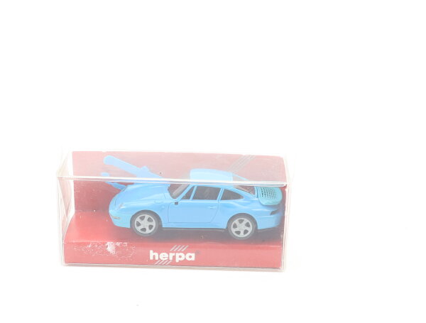 Herpa H0 021890 Modellauto PKW Porsche 911 Turbo blau 1:87