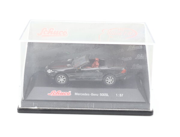 Schuco Modellauto PKW Mercedes-Benz 500 SL Cabrio schwarz 1:87