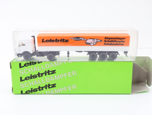 Wiking H0 Modellauto LKW Werbemodell Pritsche MB 1635 Leistritz 1:87