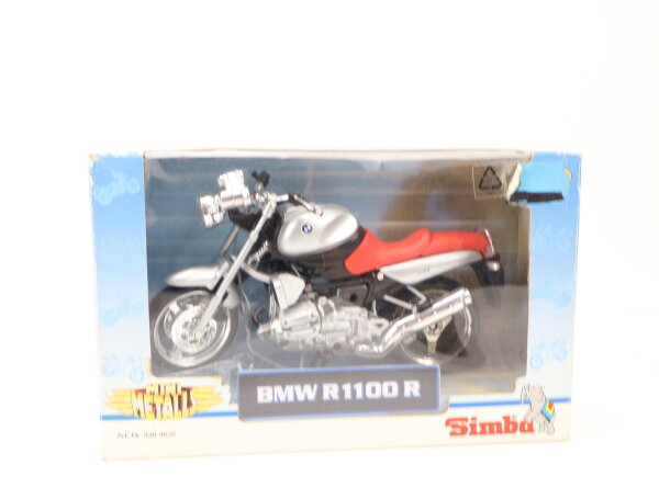 Simba NewRay Modellfahrzeug Motorrad BMW R 1100 R silber / OVP 1:12
