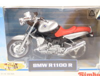 Simba NewRay Modellfahrzeug Motorrad BMW R 1100 R silber...
