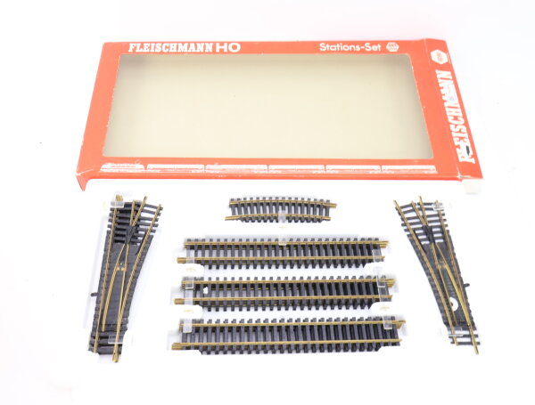 Fleischmann H0 6090 Gleismaterial Stations-Set Schienen Weichen 1:87