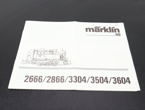 Märklin H0  Beschreibung Anleitung für Dampflok Tenderlok BR 80 DB