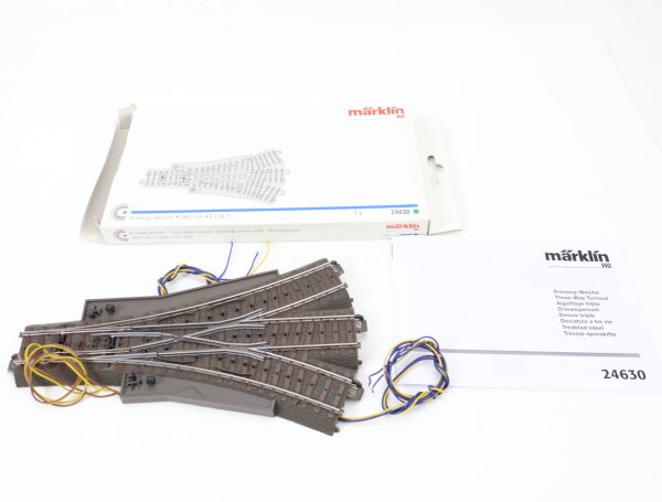 Märklin H0 24630 Gleismaterial C-Gleis elektrische Dreiwegweiche DWW 188,3 mm