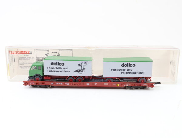 Fleischmann H0 5273 Güterwagen Niederflurwagen rollende Landstraße 063-5 DB  OVP