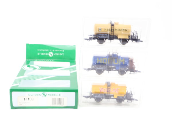 Sachsenmodelle H0 14108 Güterwagenset 3-tlg. Kesselwagen DRG / NEM