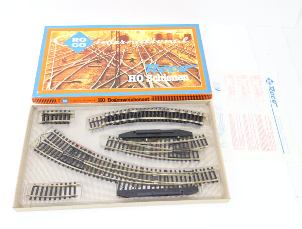 Roco H0 5000 R Bogenweichenset mit 2x elektr. Antrieben + Gleise / OVP