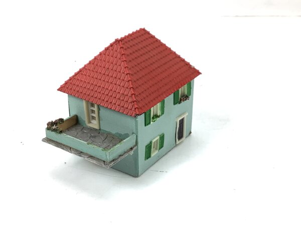 Spur H0 Gebäude Wohnhaus Einfamilienhaus / Pappe