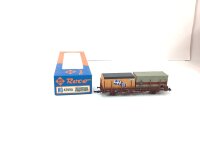 Roco H0 4399A Güterwagen Rungenwagen mit 2 Container...