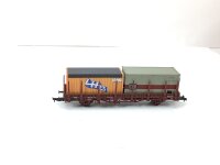 Roco H0 4399A Güterwagen Rungenwagen mit 2 Container...