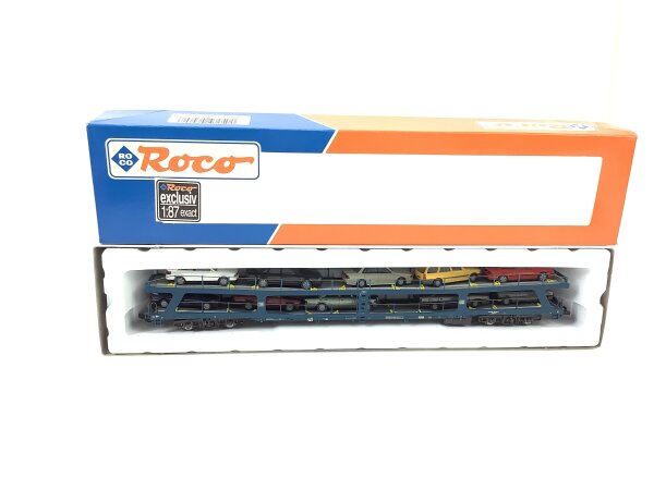Roco H0 46460 Güterwagen Autotransportwagen beladen 80 083-3 DB/ NEM OVP