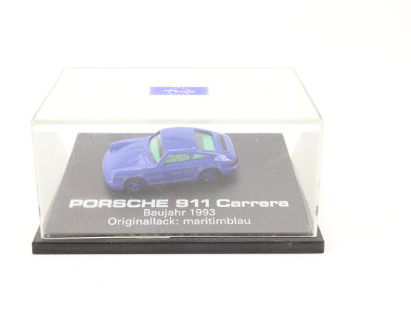 Euro Modell H0 Modellauto PKW Porsche 911 Carrera 1993 Maritimblau 1:87