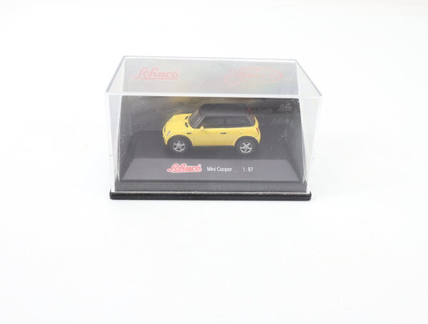 Schuco H0 21912 Modellauto Mini Cooper gelb 1:87