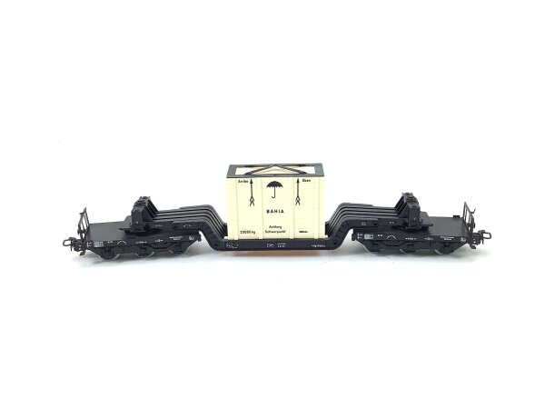 Märklin H0 4618 Güterwagen Tiefladewagen mit Überseekiste BAHIA 980 896 DB