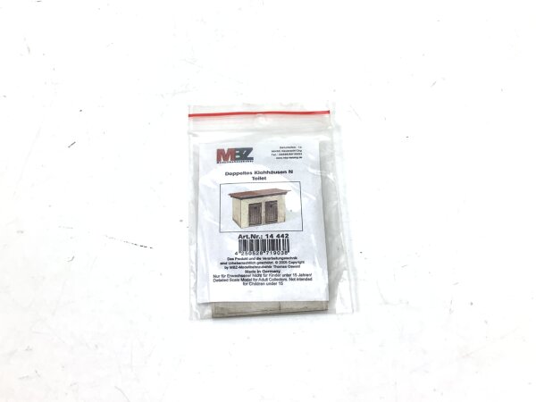 MBZ Modellbahnzubehör N 14 442Gebäude Bausatz doppeltes Klohäuschen Lasercut