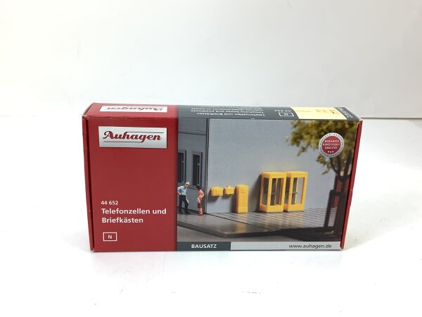 Auhagen N 44 652 Ausschmückung  Bausatz Telefonzellen und Briefkästen OVP
