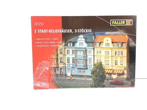Faller H0 191757 Gebäude Bausatz 2 Stadt-Reliefhäuser 3-stöckig OVP