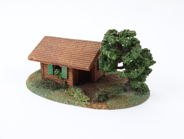 Vaupe H0 521 Diorama Szenerie Waldhütte Holzhaus Jagdhütte
