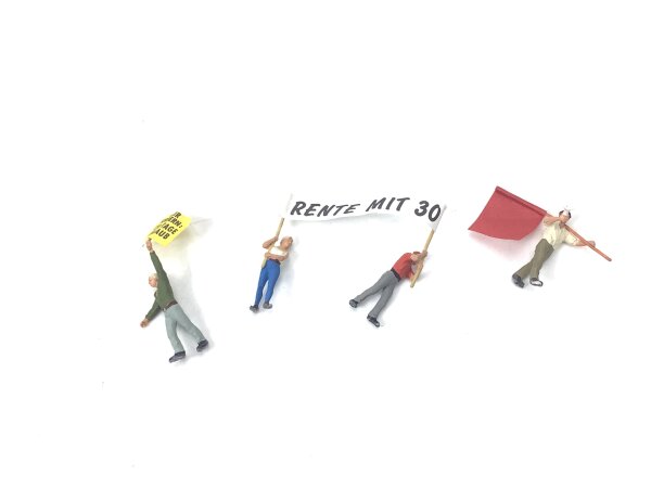 Preiser H0 Figuren Demonstranten Demo
