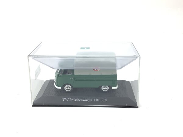 Atlas Modellauto PKW VW Transporter Pritschenwagen T1b von 1958 im Display 1:43