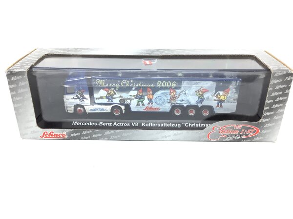 Schuco H0 22517 Modellauto LKW MB Actros V8 Sattelzug Weihnachten 2006 1:87