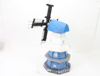 Gartenwindmühle blau/weiß Gartendekoration Höhe 46 cm mit Flügeln / Resin