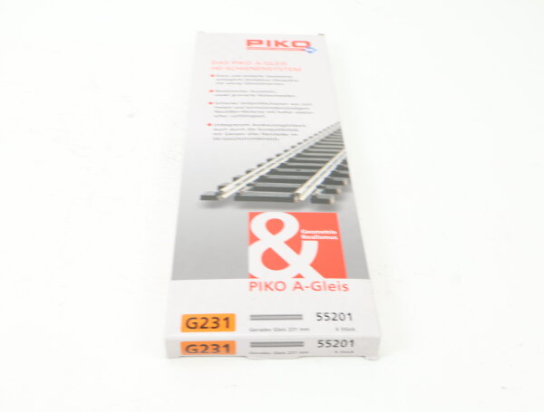 Piko H0 55201 Gleis A-Gleis Gerade G231 6 Stück 231 mm OVP