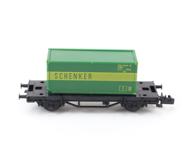 Fleischmann N Güterwagen Flachwagen beladen mit Container