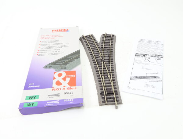 Piko H0 55426 A-Gleis Y-Weiche WY mit Bettung OVP