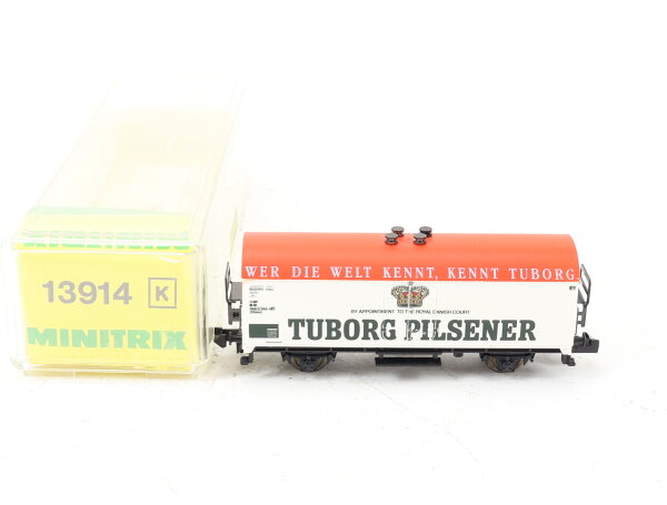 Minitrix N 13914 K Güterwagen Kühlwagen "Tuborg Pilsener" / NEM OVP