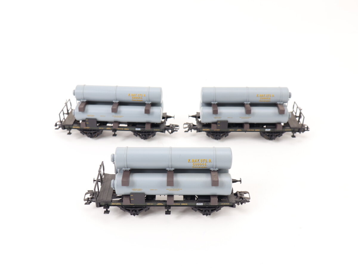 Märklin H0 46600 Güterwagen-Set 3-tlg. ,,Gaswagen'' K.Bay.Sts.B. / NE ...
