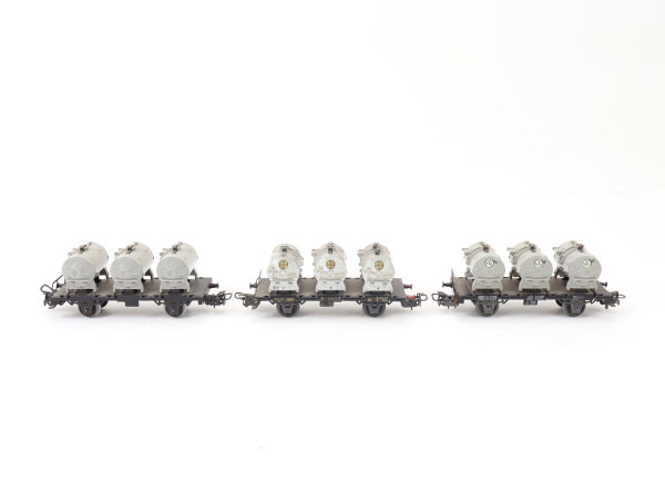 Märklin H0 3x Güterwagen Behältertragwagen 72537 DB VTG Bayer
