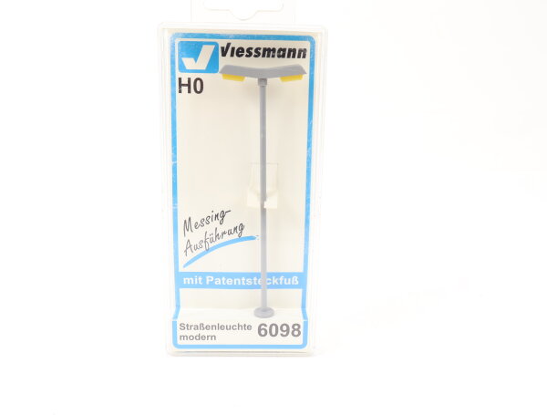 Viessmann 6098 H0 Beleuchtung Straßenleuchte modern, doppelt, 2 LEDs gelb
