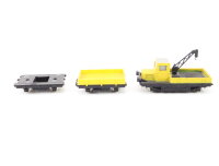 Brawa H0 0456 0458 Rottenkraftwagen Skl mit Kran und Anhänger gelb