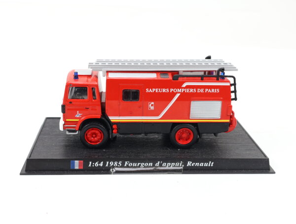 Del Prado Modellauto Feuerwehr Fourgon d´appui  Paris Renault 1985 / 1:64