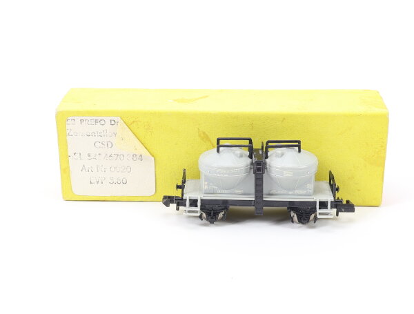 VEB Prefo Spur N 5454600/435/0020 Güterwagen Zementsilowagen CSD grau 1:160
