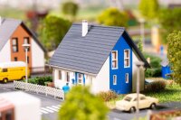 Faller Spur N 232146 Gebäude-Bausatz Einfamilienhaus Wohnhaus blau 1:160