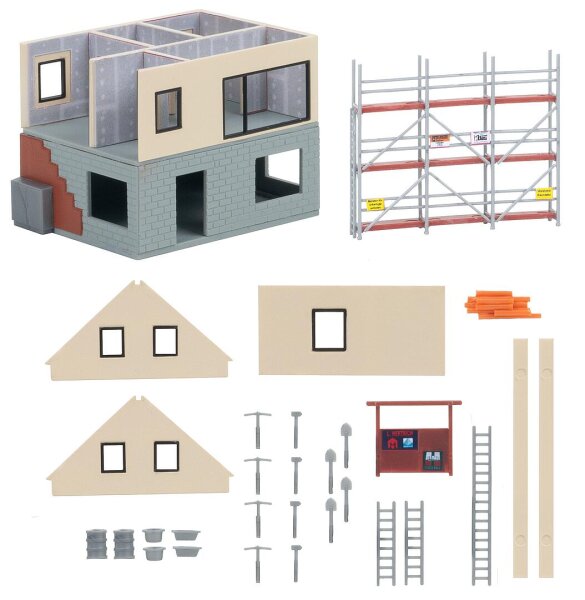 Faller Spur N 232149 Gebäude-Bausatz Fertighaus im Bau 1:160