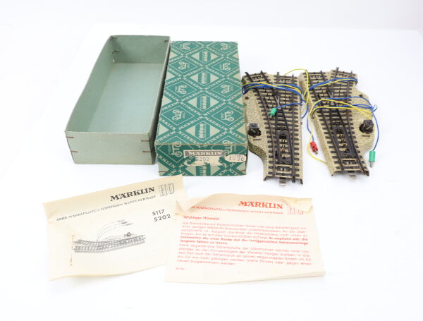 Märklin H0 5202 Gleismaterial M-Gleis Elektromagnetisches Weichenpaar in OVP
