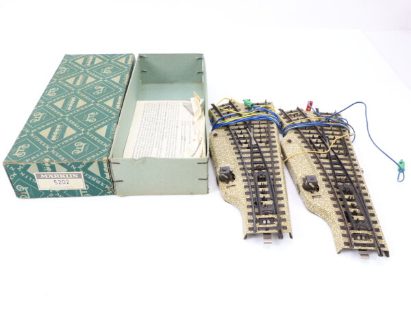 Märklin H0 5202 Gleismaterial M-Gleis Elektromagnetisches Weichenpaar in OVP