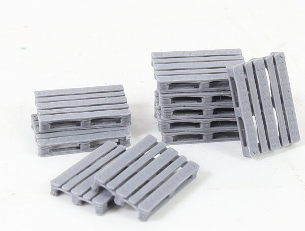 H0 Europaletten grau Modellbahn Ladegut Set 10 Stück | 9,2 x 13,8 x 2 mm | 1:87