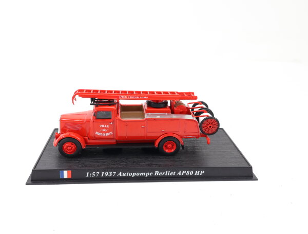 Del Prado Modellauto Einsatzfahrzeug Feuerwehr 1937 Autopompe Berliet AP80 /1:57