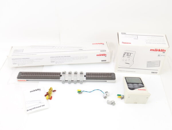 Märklin H0 78111 78100 Anzeigengerät + Rollenprüfstand mit 4 Rollbockpaaren